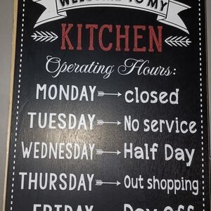 Chalkboard Style Kitchen Sign - Black and White